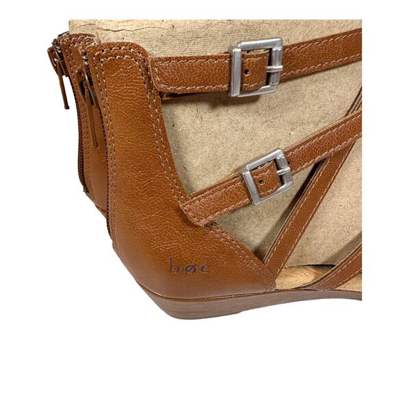 b.o.c. Women’s Sz 8 Tan Brown Gladiator Sandals Mimi Strappy Wedge Zip Up Z43541 - Picture 8 of 16